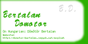bertalan domotor business card