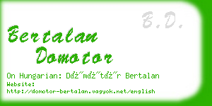 bertalan domotor business card